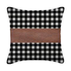 Pillow Covers, Leather & Cotton Cushion Covers (17 × 17 Inch / 1 Pair / 2 Pc)