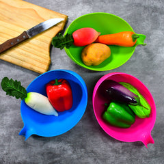 2068 Plastic Rice Bowlfood Strainer Thick Drain Basket With Handle For Rice Vegetable Fruit (Set Of 3pcs)