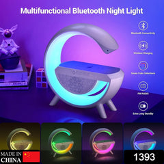 1393 3-in-1 Multi-function Led Night Lamp With Bluetooth Speaker Wireless Charging For Bedroom For Music Party And Mood Lighting - Perfect Gift For All Occasions