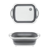 098 Foldable Chopping Board Dish Rack Washing Bowl Draining Basket 3in1 Multi-function