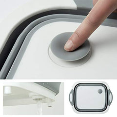 098 Foldable Chopping Board Dish Rack Washing Bowl Draining Basket 3in1 Multi-function