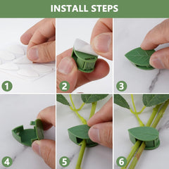 0311 Plant Climbing Wall Fixture Clip Self-adhesive Hook Vines Traction Invisible Stand Green Leaf Plant Clip Garden Wall Clip Plant Support Binding Clip Plants For Indoor Outdoor Decoration (30 Pcs Set)