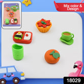 18029 3d Mix Design Fancy Stylish Colorful Erasers Mini Eraser Creative Cute Novelty Eraser For Children Different Designs Eraser Set For Return Gift Birthday Party School Prize (1 Set)
