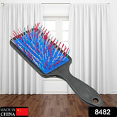 8482 Massage Comb Massage Hair Brush Ergonomic Matt Disappointment For Straight Curly Hair Cushion Curly Hair Comb For Detangling Professional Comb For Men And Women For All Hair Types Home Salon Diy Hairdressing Tool (1 Pc)
