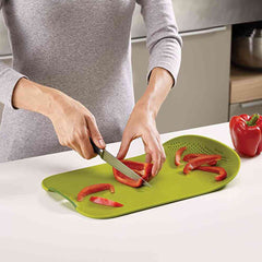 2229 Chop Drain Vegetables Fruits Chopping Board Sleek Knife