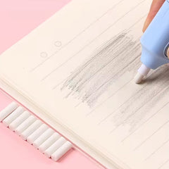 4189 Electric Eraser Kit Automatic Pencil Eraser Battery Operated With 10 Eraser Refills Suitable For Use With Graphite Pencils Drawing Painting Sketching Drafting Supplies Stationery Child Gifts (Battery Not Included)