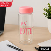 350 Ml Approx Transparent Plastic Water Bottle With Leakproof Lid (1 Pc)