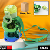 12548 Cute Plastic Water Bottle Straw Bottle With With Adjustable Shoulder Strap And Stickers Portable Drinking Cup Water Bottle For Kids