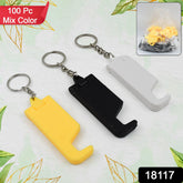 2 In 1 Plastic Keychain With Mobile Stand Phone Holder (100 Pcs Set Multicolor)