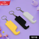 2 In 1 Plastic Keychain With Mobile Stand Phone Holder (1 Pc Multicolor)