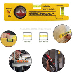429 8-inch Magnetic Torpedo Level With 1 Direction Pin 2 Vials And 360 Degree View