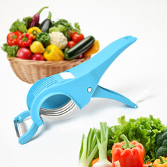 2 In 1 Vegetable Fruit Multi Cutter 5 Blade Vegetable Cutter With Peeler (1 Pc Multicolor)