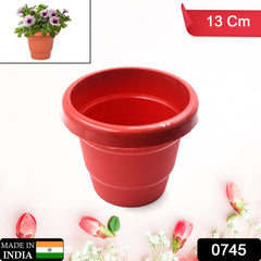 0745 Plastic Heavy Duty Plant Container Potgamla For Indoor Home Decor Outdoor Balcony Garden 13cm (Pack Of 1 Pc)