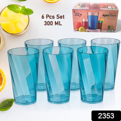 2353 Premium Juice And Water Glasses Set Of 6 Transparent 300ml Drinking Water Glasses Stylish Crystal Square Highball Glasses For Water Juice Cocktails Glass Set Of 6 For Water