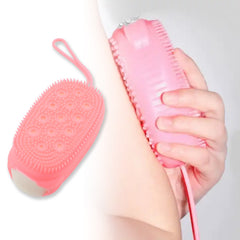 1436 Silicone Super Soft Silicone Bath Brush Double-sided Body Scrubber Brush For Deep Cleasing Exfoliating Ultra-soft Scrubber(1 Pc)