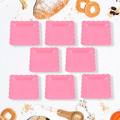 10032 Square Plastic Dinner Plate Snacks Breakfast Restaurant Serving Trays Home School Coffee Hotel Kitchen Office (8 Pcs Set)