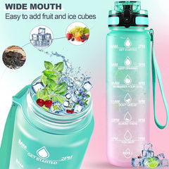 0325 Motivational Water Bottle With Straw Time Marker Bpa-free Tritan Portable Gym Water Bottle Leakproof Reusable Special Design For Your Sports Activity Hiking Camping