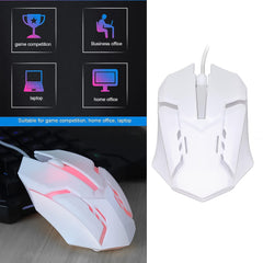Usb Wired Mouse Gaming Mouse Colorful Lighting Luminous (1 Pc Wihte)