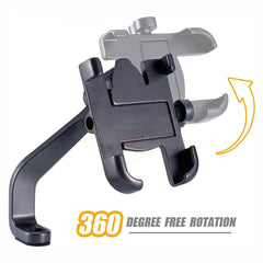 12674 Full Metal Body Bike Scooty 360 Degree Rotating Mobile Holder Stand For Bicycle Motorcycle Scooty For Maps And Gps Navigation Fits All Smartphones (1 Pc)