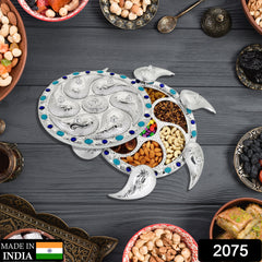 2075 Multipurpose 7 Compartment Dry Fruit Serving Rotating Tray Candy Chocolate Snacks Storage Box Masala Box