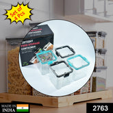 2763 4pc Square Container 700ml Used For Storing Types Of Food Stuffs And Items.