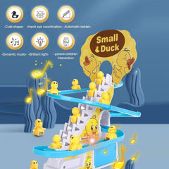 4480 Ducks Climb Stairs Toy Roller Coaster Electric Duck Chasing Race Track Set Fun Duck Stair Climbing Toy With Flashing Lights Music And 3 Ducks Small Ducks Climbing Toys