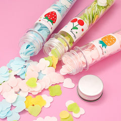 1319 Portable Hand Washing Bath Flower Shape Paper Soap Strips In Test Tube Bottle