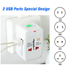 12671 All-in-one Universal Worldwide Travelling Ac Adaptor Plug (Au Uk Us Eu) International Power Charger Electric Usb Power Plug Socket Adapter Converter (1 Pc)