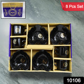 A One Ceramic Tea Cups Mug Set With Leaf Shape Serving Bowl (8 Pcs Set)