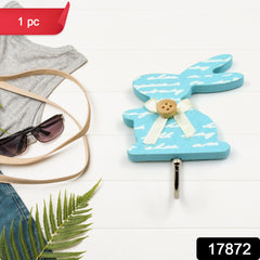 17872 Bunny Adhesive Wall Sticky Hook Strong Wall Hook For Office Bathroom Home Use (1 Pc Hook)