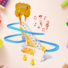 4480 Ducks Climb Stairs Toy Roller Coaster Electric Duck Chasing Race Track Set Fun Duck Stair Climbing Toy With Flashing Lights Music And 3 Ducks Small Ducks Climbing Toys