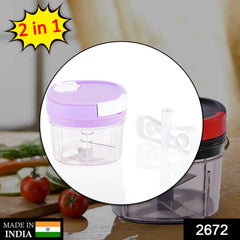 2672 2in1 Handy Chopper And Slicer For Home Kitchen (600ml Capacity)