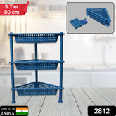 2812 Triangle Storage Plastic 3-tier Rack Shelf For Kitchen Living Room Bathroom Office