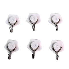 1112 Multipurpose Self Adhesive Plastic Wall Hooks - 6 Pcs