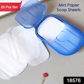 Portable Easy Carry Travel Paper Soap Sheet With Mini Box (20 Sheets In A Pack Approx Mix Color)