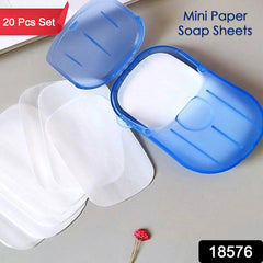 Portable Easy Carry Travel Paper Soap Sheet With Mini Box (20 Sheets In A Pack Approx Mix Color)