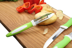 2211 Stainless Steel Knife Peeler Set With Stand - 6 Pcs