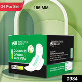 0984 Sanitary Pads For Women With Goodness Of Neem Aloe Vera Ultra Thin Leakage Protection Ph Balance With Antibacterial Anion Chip (155 Mm 24 Pads)