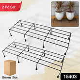 Metal Rectangle Flower Plant Stand For Balcony (6020 Cm 2 Pc Set)