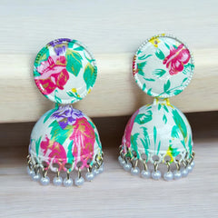 Jhumka Earrings Buti For Women Girls (1 Pair Mix Color Design)