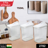 2782 Kitchen Storage Jars Container Set 3pc Transparent Jar Set For Home Kitchen Use