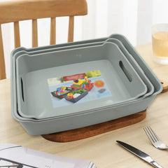 3645 Multipurpose Organising Storage Plastic Tray Fruit Vegetable Multi Purpose Tray Organizer For Kitchen Countertop Cabinet Bathroom Plastic Storage Basket For Store Fruits Vegetables Magazines Cosmetics Stationary Set Of 3