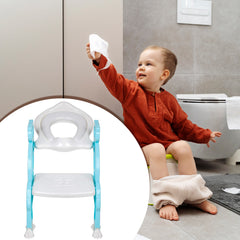 8492 2 In 1 Potty Training Toilet Seat With Step Stool Ladder For Boy And Girl Baby Toddler Kid Childrens Toilet Training Seat Chair With Soft Padded Seat And Sturdy Non-slip Wide Step Make Potty Easier For Your Kids (Multi-color)