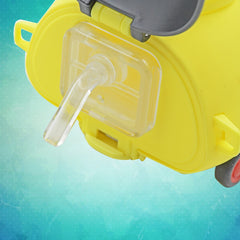 8822 Cute Plastic Bug Shape Water Bottle With Adjustable Shoulder Strap 4 Wheel Straw Portable Drinking Cup Water Bottle For Kids Water Bottle Return Gift For Kids Water Bottle With Straw School Kinds Water Bottle (1 Pc)