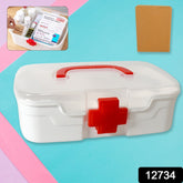 12734 Medical Box 1 Piece Indoor Outdoor Medical Utility Medicine Storage Box Detachable Tray Medical Box Multi Purpose Regular Medicine First Aid Box With Handle Transparent Lid
