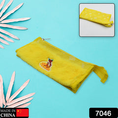 7046 Smart Design Solid Colour Double Pocket Large Capacity With Zipper Reusable Multipurpose Washable Pouch Pen Pencil Stationary Case Travel Boys Girls Pouch With Zip For Travel School Stationary (2 Pocket)