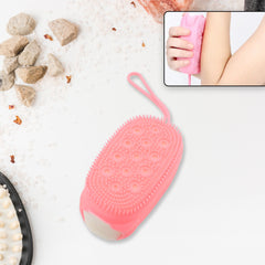 1436 Silicone Super Soft Silicone Bath Brush Double-sided Body Scrubber Brush For Deep Cleasing Exfoliating Ultra-soft Scrubber(1 Pc)