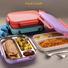 5365 Lunch Box Plastic With Steel Plate Small Lunch Box High Quality Box For Kids School Customized Plastic Lunch Box For Girls Boy
