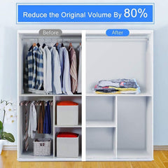 17826 Vacuum Storage Bags With Suction Pump Shirt Clips - Vacuum Bags - Big Capacity Vacuum Seal Bags For Travel Clothes Blankets Pillows Compression Bags Space Saver Vacuum Storage Bags (5 Pcs Set)