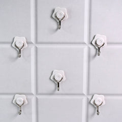 1112 Multipurpose Self Adhesive Plastic Wall Hooks - 6 Pcs